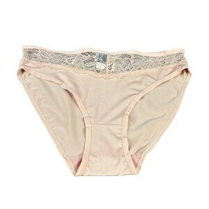 Paramour Women's Size Medium Bikini Panty Lace Band Pink New Without Tags